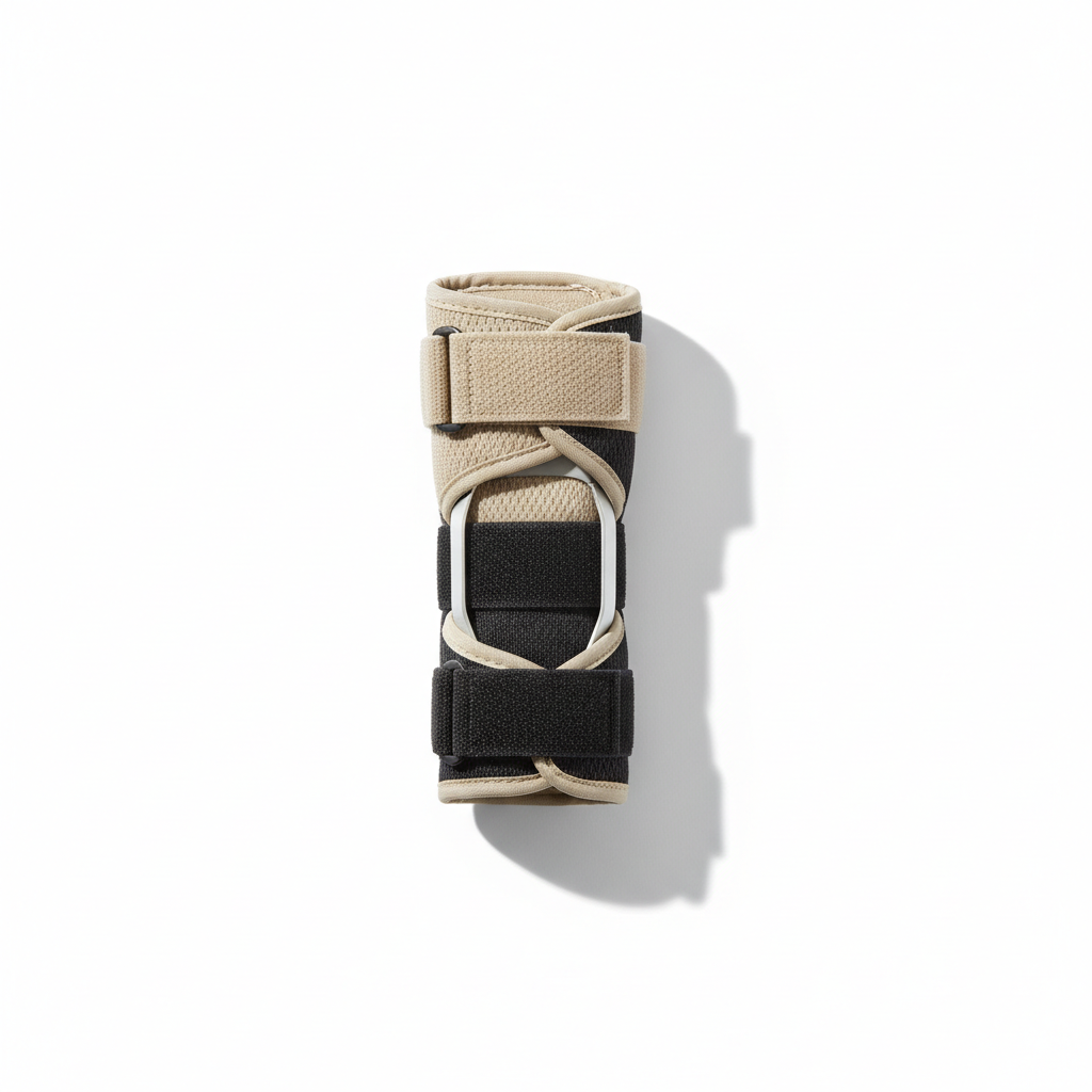 Carpal tunnel wrist brace splint on white background