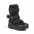 Orthopedic walking boot post-fracture cast on white background